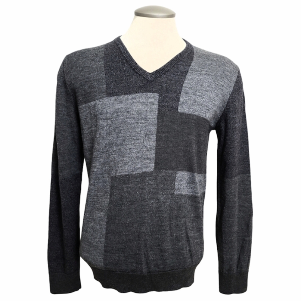 Calvin Klein V Neck Long Sleeve Merino Woo…